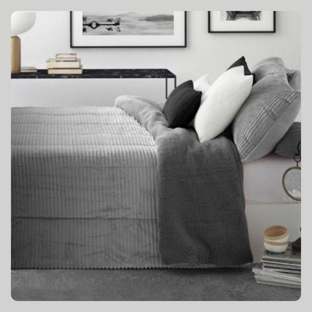 Couette Doudou degrade , couette chaud , Couette Manterol Lines Gris degrade ,soft warm comforter, grey gradient duvet, winter bedding 2025, winter bedding 2026,