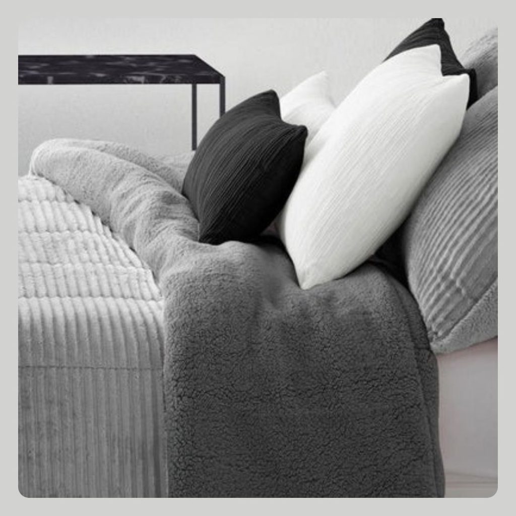 Couette Doudou degrade , couette chaud , Couette Manterol Lines Gris degrade 1